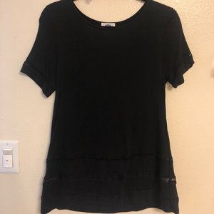 Black Tee with Cut-Out Detail